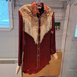 Vintage Johnny West MWG Cowboy fringe  shiny shirt
